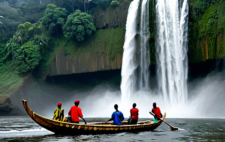 카메룬 크리비 해변 여행 - Kribi Beach Scene**

"A wide, scenic view of Ebomé beach in Kribi, Cameroon. White sand, clear turqu...