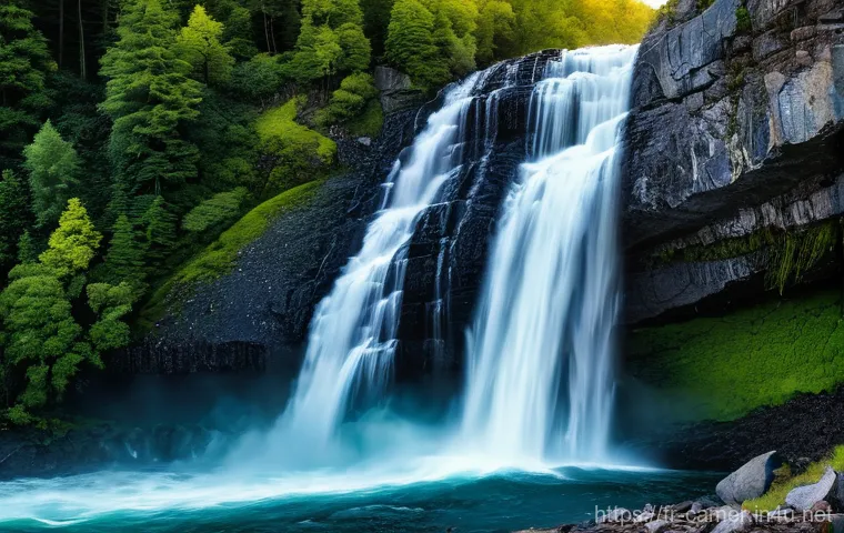 카메룬 잉가 폭포 자연 경관 - Here are three detailed image prompts in English, designed for image generation while adhering to yo...