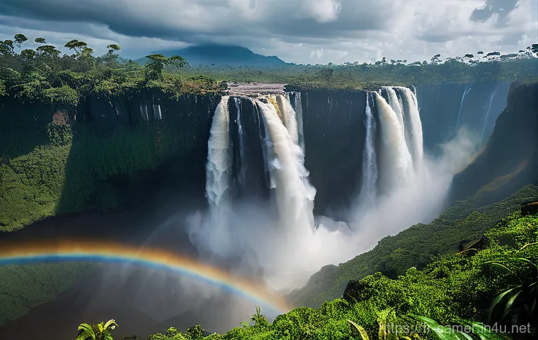 카메룬 잉가 폭포 자연 경관 - Image Prompt 1: The Raw Power of Inga Falls**