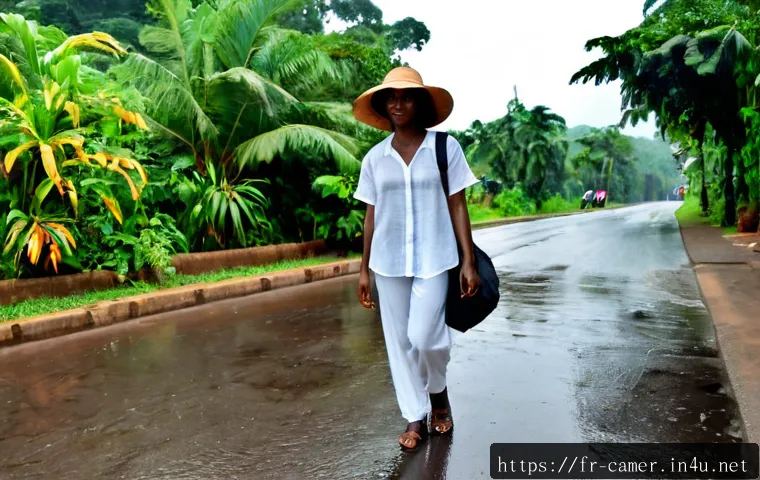 Home 17 카메룬 기후별 옷차림 추천 - Photorealistic travel clothing comparison in Cameroon’s humid equatorial climate, a French-speaking ...